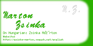 marton zsinka business card